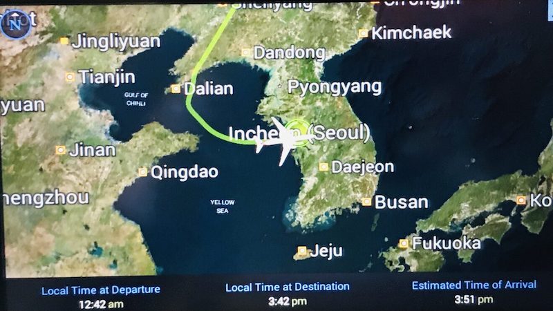 inflight-map-of-plane-arriving-in-Seoul-South-Korea-800x450 Flying to South Korea During the Covid-19 Pandemic